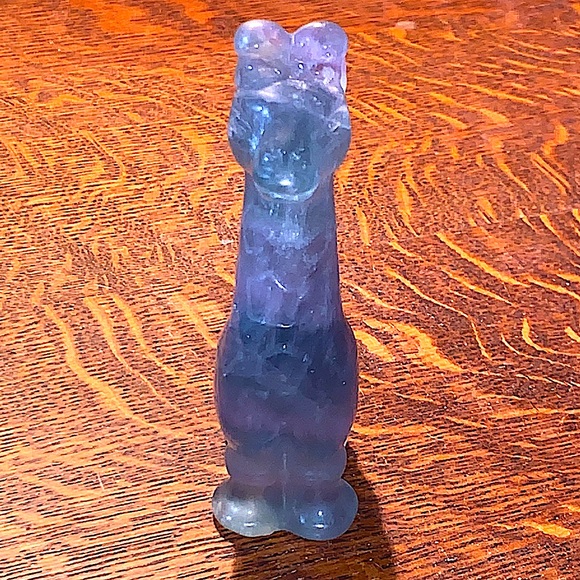 NATURAL FLUORITE GIRAFFE CARVED NEW HEALING STONE 4 INCH - Picture 4 of 12